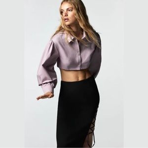 ZARA Lilac Voluminous Poplin Shirt / Medium NWT